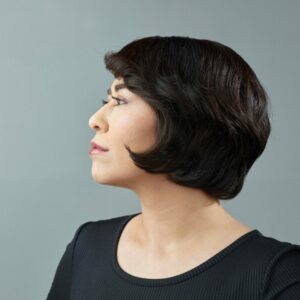 Kvinnelig hårmodell for KAN Frisører